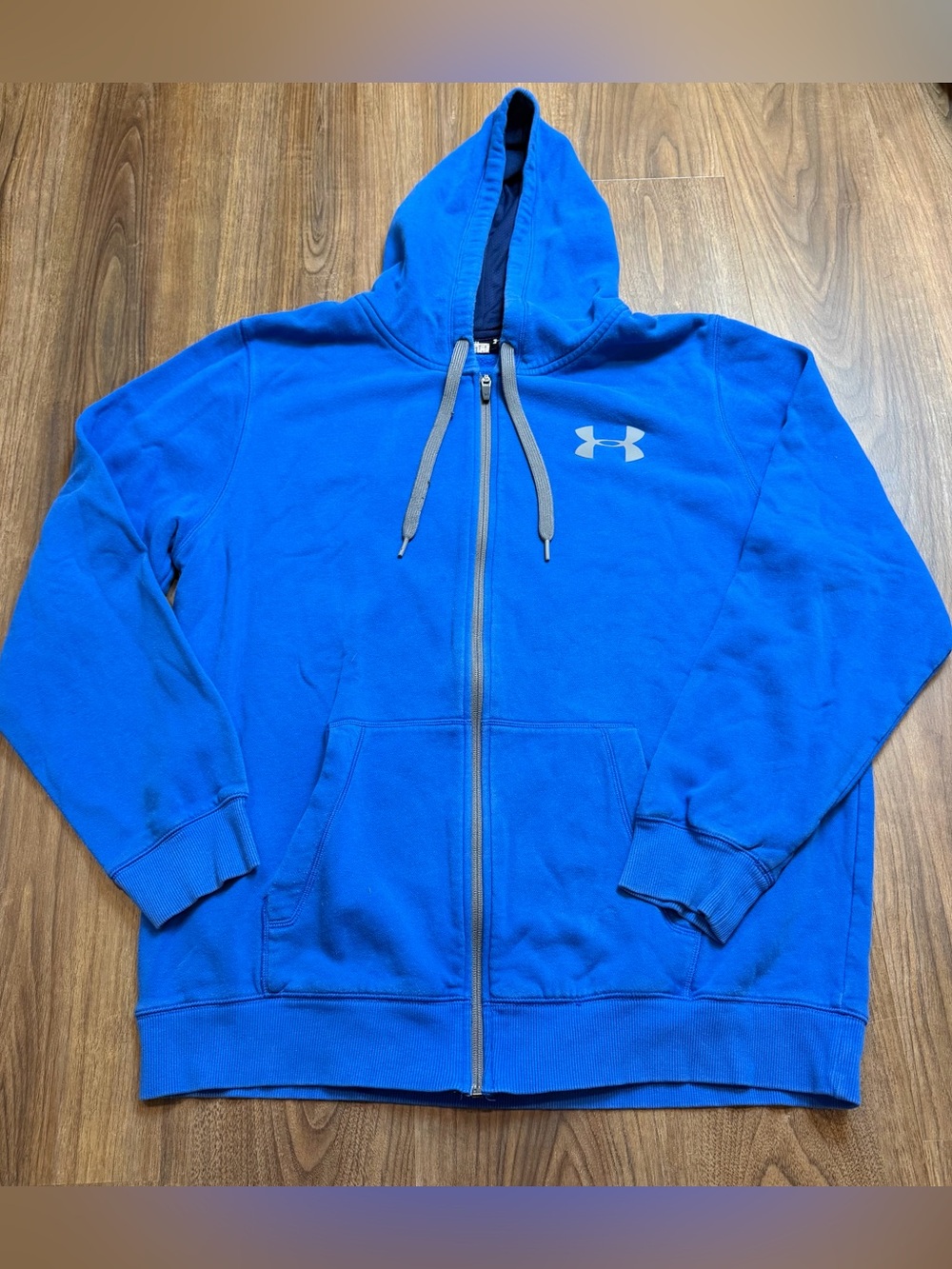 Under Armour Royal Blue Full-Zip Hooded Loose Jacket Sz XL